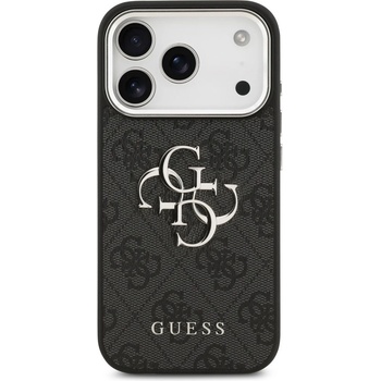 GUESS Предпазен калъф Guess PU 4G Metal Logo за iPhone 17 Pro, черен (GUHCP17LP4G4SMCK)