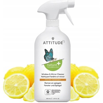 Attitude čistič na sklo a zrcadla s vůní citronové kůry s rozprašovačem 800 ml
