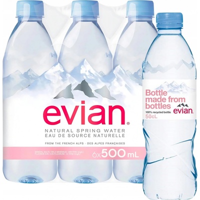 Evian Přírodní minerální voda nesycená 6 x 0,5 l