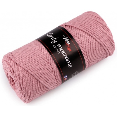 Pletací příze Cordy Macrame 250 g, střední, 10 (8003) starorůžová sv.