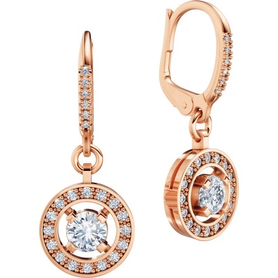 DF zlaté dámske náušnice 3947, diamant, ružové zlato
