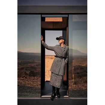 Moodo Палто с фин рибен десен в черно Moodo Moodo | Cheren | ЖЕНИ | XS