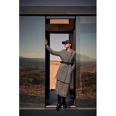 Moodo Палто с фин рибен десен в черно Moodo Moodo | Cheren | ЖЕНИ | XS