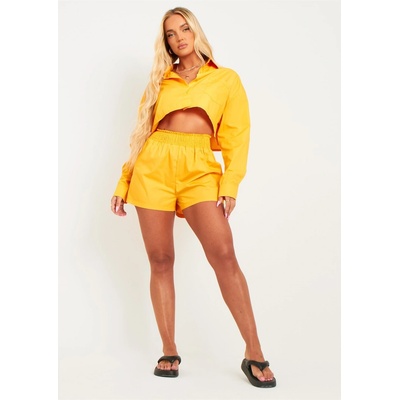 Missy Empire Къси панталони Missy Empire Cotton Oversized High Waisted Runner Shorts - Orange