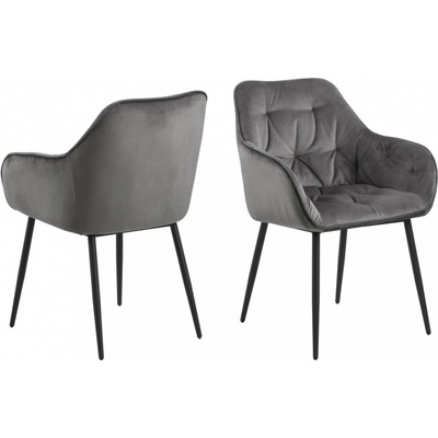 Actona Brooke samet šedý 2 ks