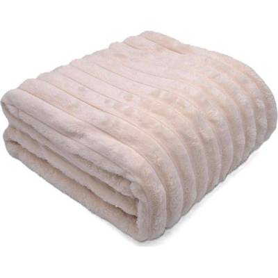 TiaHome Mikroplyšová deka Stripe krémová 150x200