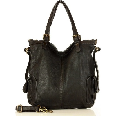 Mazzini Marco kožená shopper kabelka v145a čierna