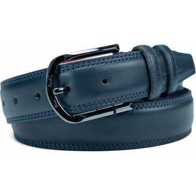 Pierre Cardin VALMIO Kožený opasek PSN 6205 Modrá 6205-BLUE