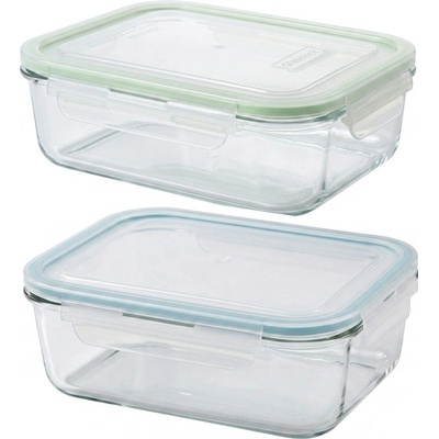GLASSLOCK Sklenená dóza obdĺžníková 23,1 x 18,2 x 6,7 cm 2 l