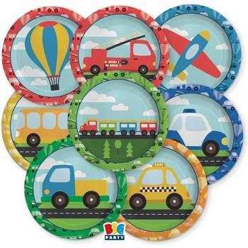 Big Party Парти Чинии Коли и Камиончета в Различни Дизайни, 18см