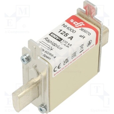 DF ELECTRIC 365070 Pojistka: tavná; 125A; 690VAC; 440VDC; aR; keramická; NH000