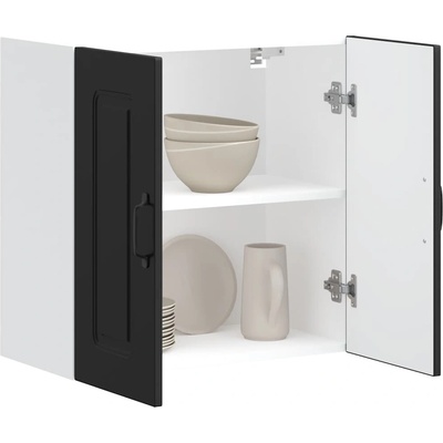 vidaXL Кухненски стенен шкаф, Kalmar, черен, инженерно дърво (853578)