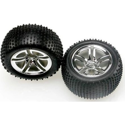 Traxxas колело 2.8", Twin-Spoke сребърен диск, гуми Alias (2)