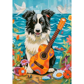 Castorland - Puzzle Collie, Guitar and the Sea - 500 piese