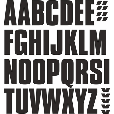 Samolepící písmena - arch vel. 50 mm samolepící vinylová fólie arch - písmena 50 mm – Zboží Dáma