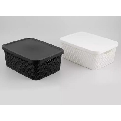 ПАНЕР ЗА СЪХРАНЕНИЕ С КАПАК 027100160 28x38x15см РАТАН ЧЕРЕН (027100160)