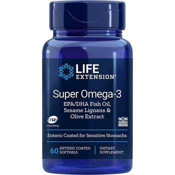 Image 1 of Life Extension Super Omega-3 Enteric Coated | with Sesame Lignans & Olive Extract [60 Гел капсули]