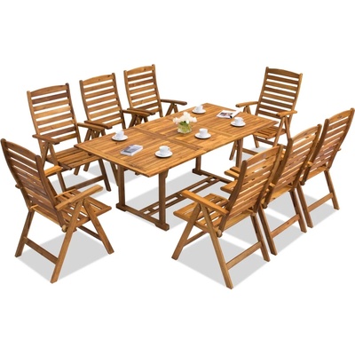 Garden Point Дървени градински мебели Burma/Bombay 8 Garden Point (GAP150_8xGAP151)