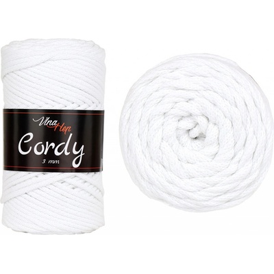 Vlna-hep Cordy 3mm - šňůra bavlna Cordy 3mm: 8002 Bílá