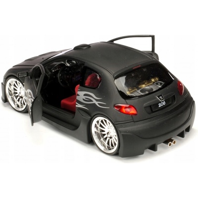 WELLY PEUGEOT 206 TUNING KOVOVÝ MODELČERNÝ 1:24