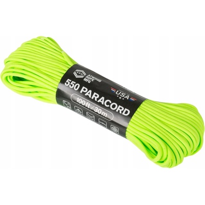 Para lano Atwoood Rope MFG 550 Paracord 30 m - zelené svítící – Zboží Dáma