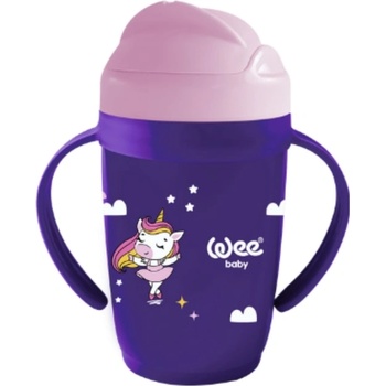 Image 1 of Wee Baby Чашка със сламка и дръжки Wee Baby - Friends, 265 ml, лилава (339)