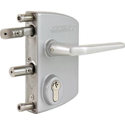 LOCINOX LAKQ ZILV - komplet zámkové krabice pro profil 60 až 80 mm, pro křídlové branky, stříbrný LAKQ6060U2L_ZILV