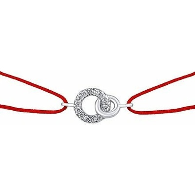 Silvego Textilný náramok Haiko together forever červený s Brilliance Zirconia LPS21251BRW