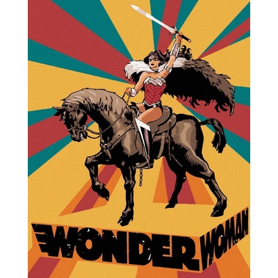 Zuty Wonder woman na koni plakát 40 x 50 cm vypnuté plátno na rám 8596530191612
