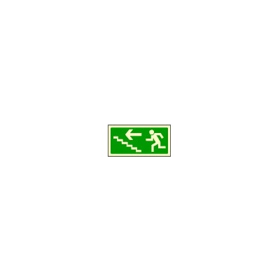 Únikové schodiště vlevo nahoru - 20 x 10 cm - samolepící fotoluminiscenční