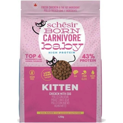 Schesir Cat Born Carnivore Kitten Čerstvé kuře s vejcem 1,25 kg