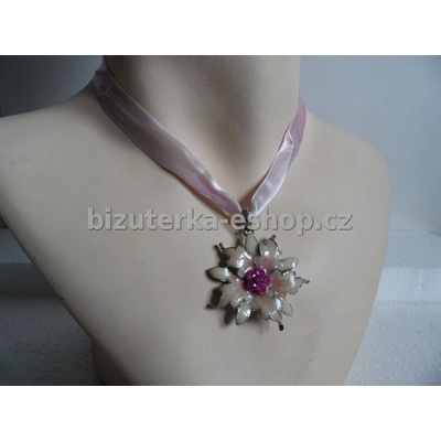 bizuterka-eshop.cz s květem růžový BZ-03529