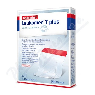 Leukomed T Plus Skin Sens.nápl.s polš.8 x 10 cm 5 ks