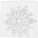 MagicHome Ozdoba 6 ks snehová vločka biela na vianočný stromček 12 cm