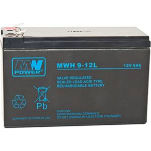 MW Акумулаторна батерия MW MWH 9-12L, 12V, 9Ah, AGM, F2 конектори (MWH 9-12L)