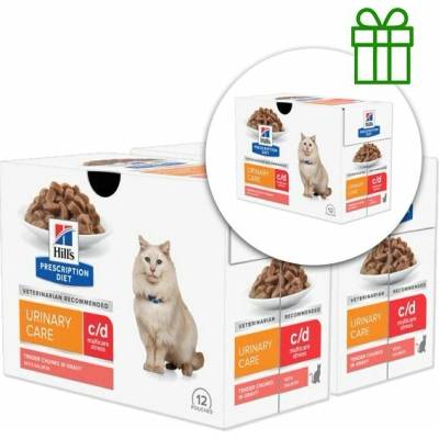 Hill's Prescription Diet Feline c/d Urinary Stress Salmon 12 x 85 g, 2+1