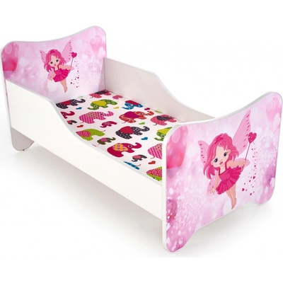 Halmar Happy Fairy s roštom a matracom biela / ružová
