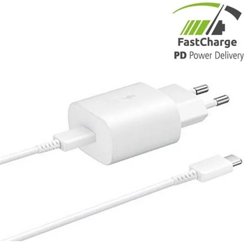 Samsung Оригинално зарядно Samsung 45W Super Fast USB-C Charger (EP-TA845) + кабел