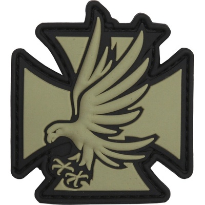 Gumová nášivka 101 Inc Iron Eagle (železný kríž) - olivová