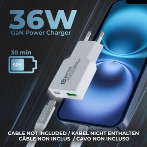  Зарядно устройство prio 36w usb c + usb a (43643)