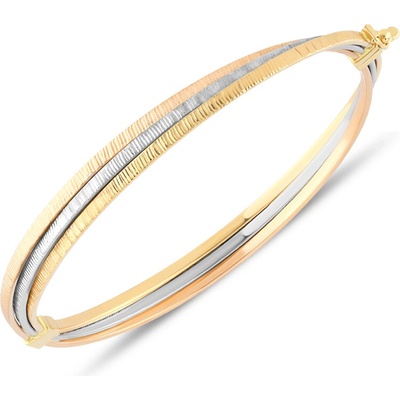 Lillian Vassago Elegantní pevný náramek v kombinovaném zlatě s gravírem LLV06-GB115