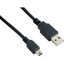 4World 07600 USB mini, 1.8m, 2.0, miniUSB B(M) USB A(M), 1,8m, černý