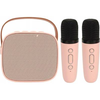 Karaoke sada Xtech růžová Bluetooth 2 mikrofony RGB