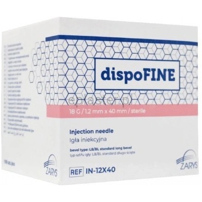 dispoFINE Injekčná ihla 18 G 1,20 x 40 mm ružová 100 ks