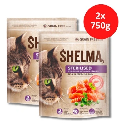 SHELMA Adult Sterile s čerstvým lososom 2 x 0,75 kg
