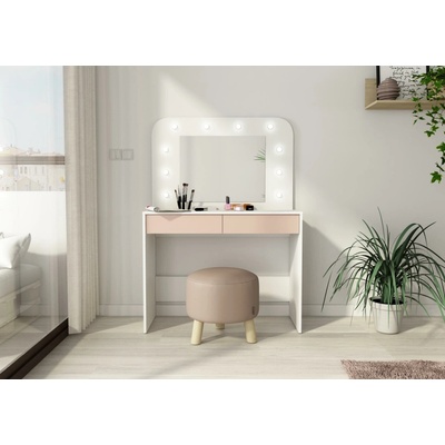 TRS-SPAIN toaletný stolík s osvetlením Hollywod antique pink