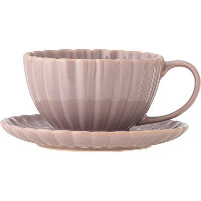 Bloomingville Чаша за кафе и чай Latina с чинийка 220 мл розова (82061906)