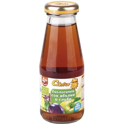 Слънчо Био сок Слънчо - Ябълка и сливи, 200 ml (4563)