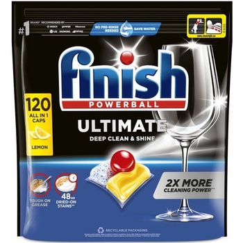 Finish Ultimate All in 1 Lemon Sparkle kapsle do myčky nádobí 120 ks