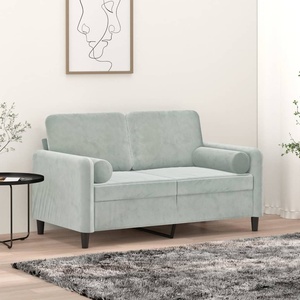 vidaXL Декоративни възглавници, 2 бр, светлосиви, Ø15x50 см, кадифе (349509)